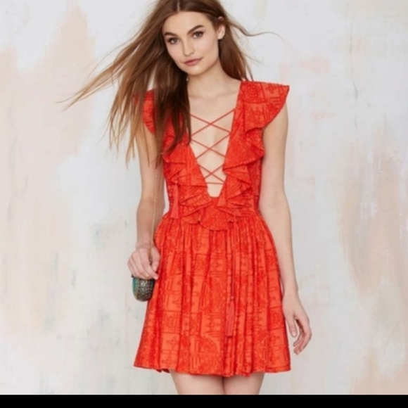 Revolve Silk Jetset Diaries Forever Dress Mandarin - Picture 2 of 10